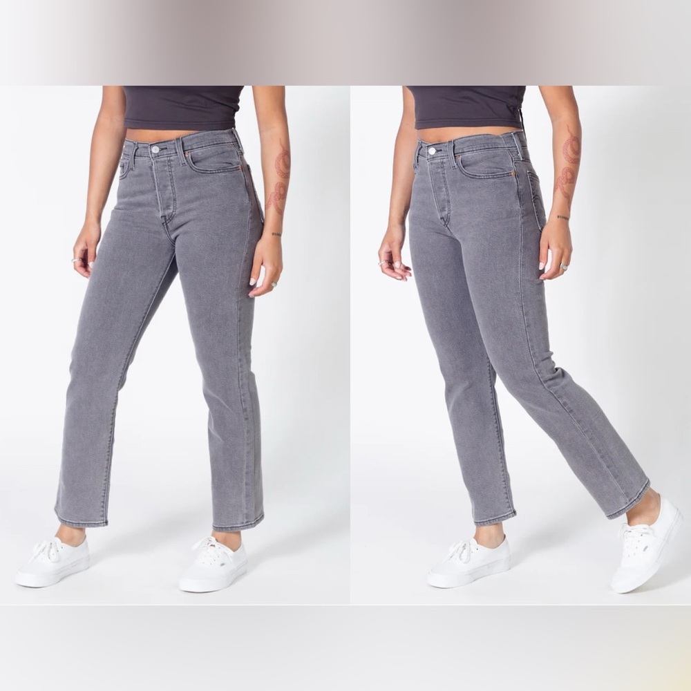 Levis Wedgie straight Cosmic Comet grey Size 25in Inseam 28in grey jeans Casual